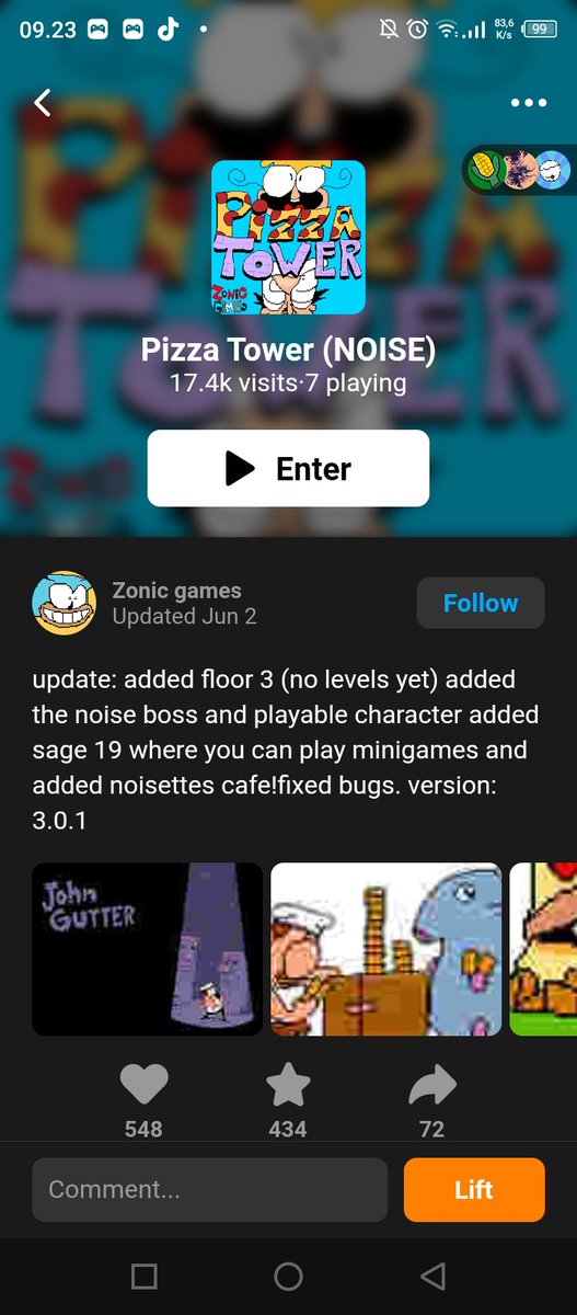 Meee7579's tweet photo. Here the game of pizza tower

https://t.co/vCB5hFEc84

So, you play in Julian editor. If you wanna download in play store and Apple store (its free) https://t.co/x7A4TIthFe