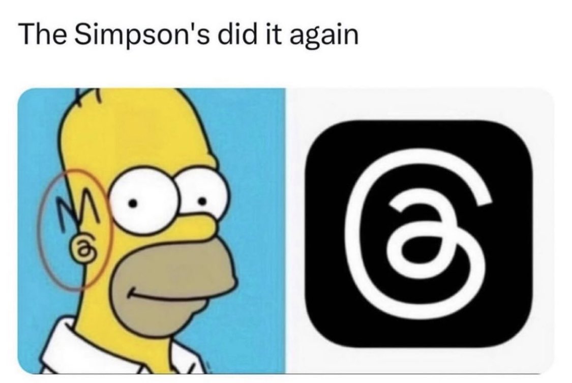 The logo of the new social network #Threads was found in Simpson's ear 🤣