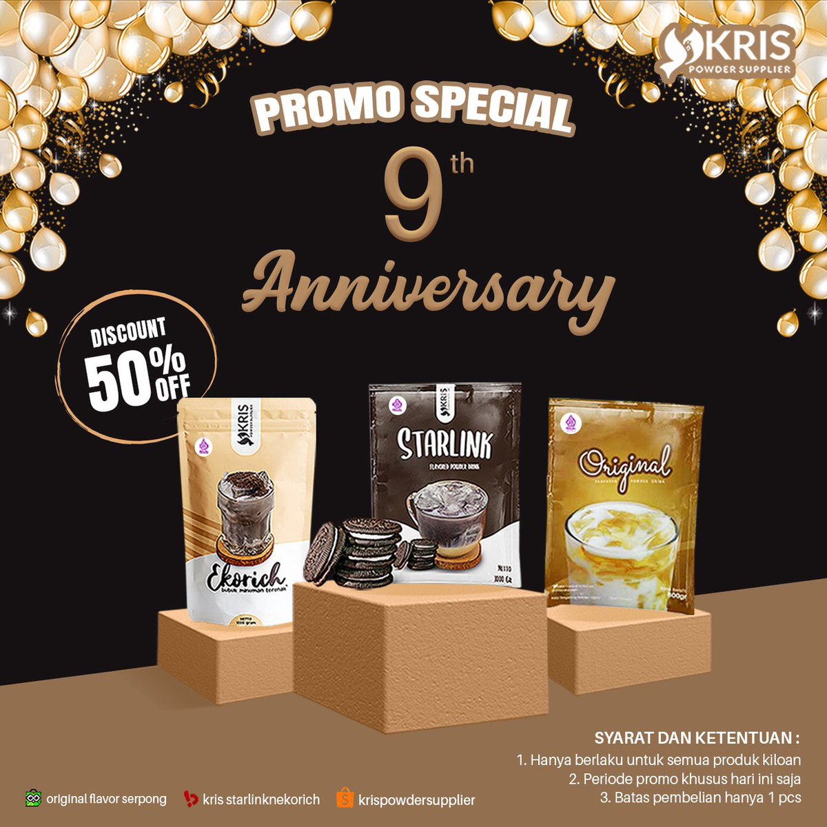 Anniversary Sale!!!🥳🥳🤤

Promo besar-besaran hari ini, special Anniversary kami 😍🤤

Yuk buruan, belanja sekarang juga jangan sampai kamu gak kebagian promonya. Karena khusus hari aja

#bubukminuman #bubukminumanmurah #jualbubukminuman #minumanenak #minumanmurah #minumankiloan