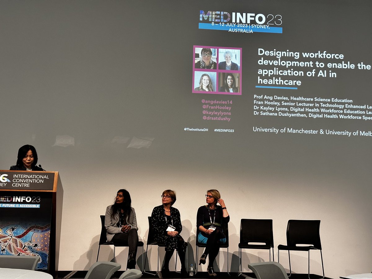 Talking HealthTech (@thtpodcast) on Twitter photo Reflecting on how to implement AI in healthcare in the real world with <a href="/AngDavies14/">Ang Davies</a>, @FranHooley and <a href="/DrSatDushy/">Dr Sat Dushy</a> at MEDINFO23 🤖
<a href="/TheInstituteDH/">Australasian Institute of Digital Health (AIDH)</a> #medinfo23 Reflecting on how to implement AI in healthcare in the real world with <a href="/AngDavies14/">Ang Davies</a>, @FranHooley and <a href="/DrSatDushy/">Dr Sat Dushy</a> at MEDINFO23 🤖
<a href="/TheInstituteDH/">Australasian Institute of Digital Health (AIDH)</a> #medinfo23