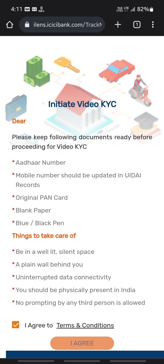 RushiDeveloper's tweet photo. @ICICIBank 
1> video kyc for home loan is not going forward this page.
2> I cannot see document section on trackmyloan portal. 
Please help. https://t.co/bsc3Mu2Ipb