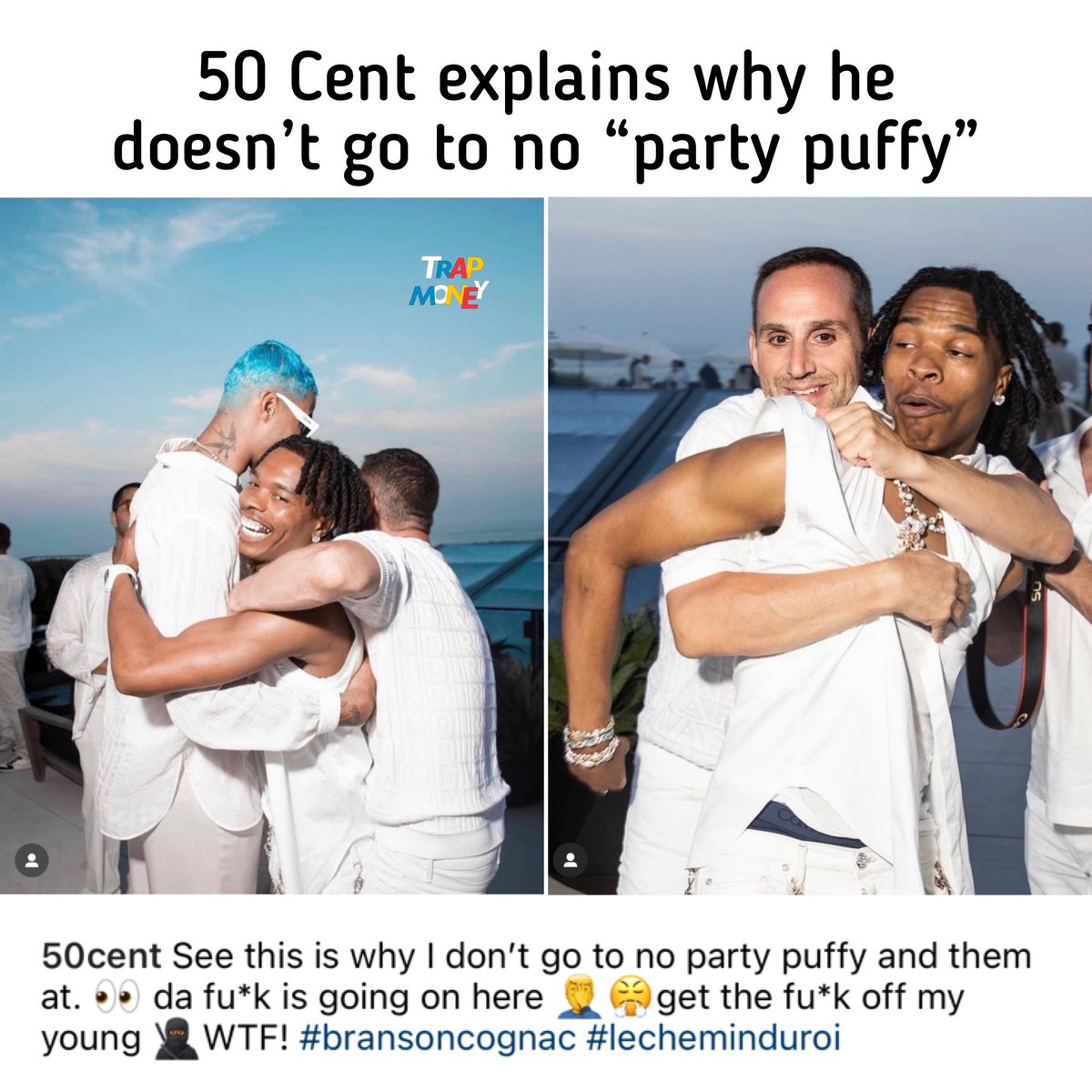 50 Cent explains why he doesn’t go to no “party puffy” in reference to how Michael Rubin interacted with Lil Baby at his all white party on the 4Th of July