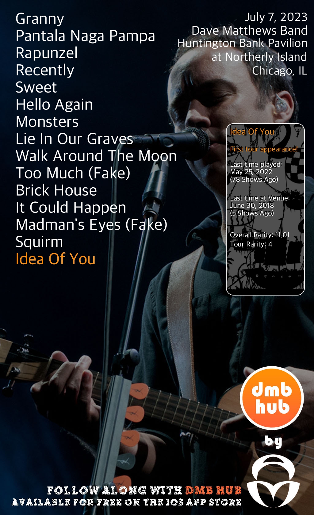 DMB Live Setlist on Twitter "Now Playing Idea Of You DMBLive DMBHub