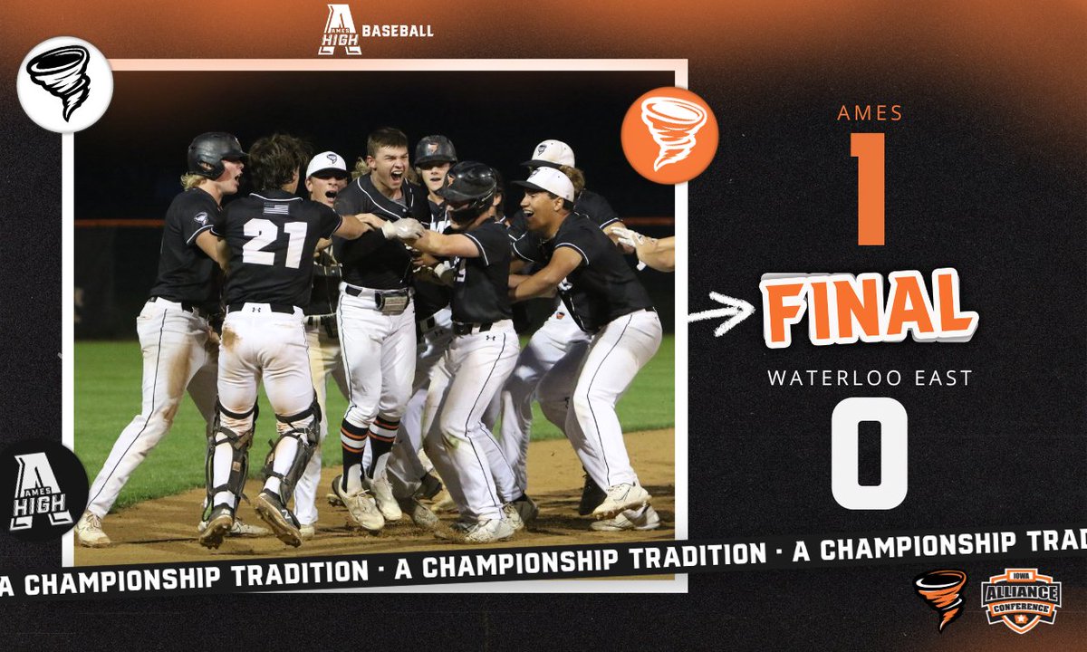 Ames High Athletics (@amesathletics) on Twitter photo π¨πππ πππππͺοΈ
Survive and advance - Ames outlasts Waterloo East in a 10-inning pitcher's duel. Joshua Motl scores Carter Geffre on an RBI single to end the game.
The Little Cyclones will host Fort Dodge on Monday at 7:00 PM.
#AChampionshipTradition π¨πππ πππππͺοΈ
Survive and advance - Ames outlasts Waterloo East in a 10-inning pitcher's duel. Joshua Motl scores Carter Geffre on an RBI single to end the game.
The Little Cyclones will host Fort Dodge on Monday at 7:00 PM.
#AChampionshipTradition