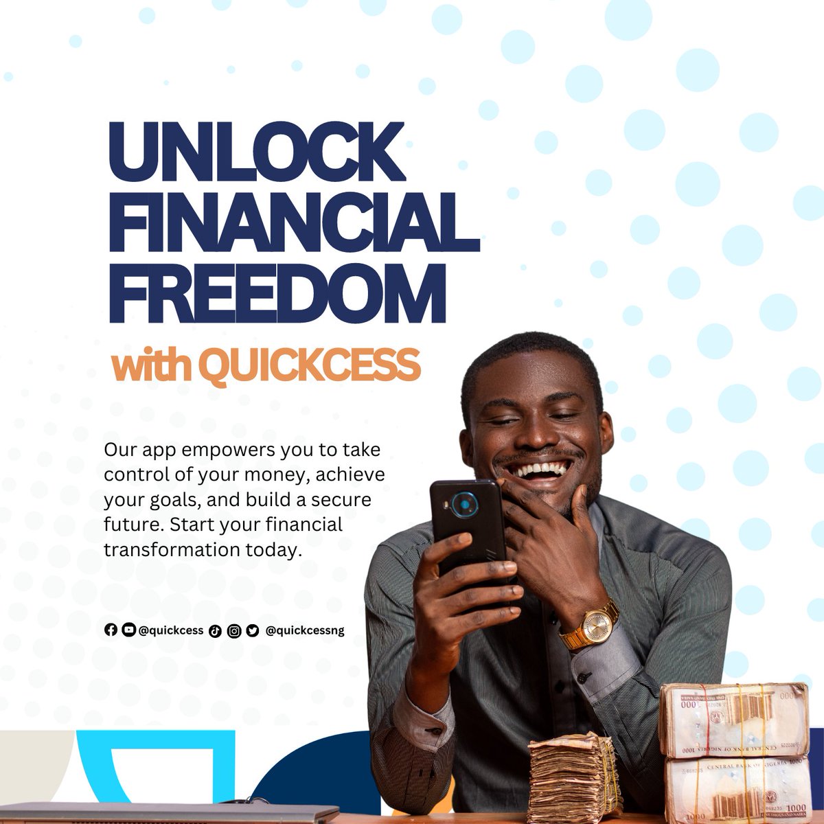 Quickcessng's tweet photo. Launching Soon for Android and IOS!
You can join our waiting list for early access @ https://t.co/Ndwmqft93m 
#MissionImpossible #payments #MobileBankingApp #unicornspotted #paymentsolution https://t.co/mFCwURd3n8