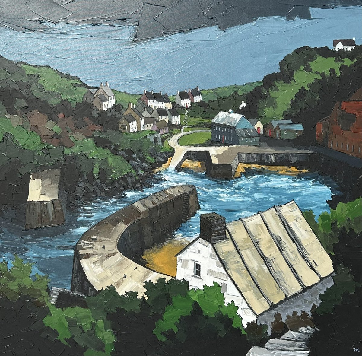 peteirgan1970's tweet photo. Porthgain Harbour ready for framing for my Solo Exhibition: 12th Aug. @orielmimosagallery Llandeilo #petermorganart #welshartist #dragonart #exhibition #artist #mimosagallery #llandeilo #Carmarthenshire #Welsh #welshlife #acrylicpainting #artoncanvas #gallery https://t.co/L6F9otLgnW