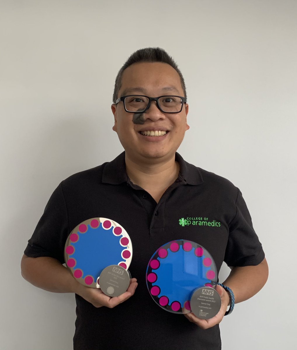 It's International Paramedics Day 2023! #IPD23

The theme is #WhatParamedicsDo, so appropriate for me to celebrate the current overall “#AHP of the year” from the English #CAHPOAwards <a href="/SammerTang/">Sammer Tang</a> for his ground breaking public health work in the profession

<a href="/ParamedicsUK/">College of Paramedics</a> <a href="/WeAHPs/">WeAHPs 💙</a>