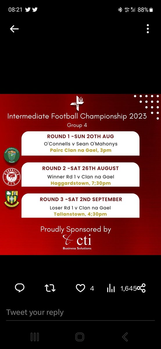 onceaclan's tweet photo. Intermediate championship group 4 fixtures,  save the dates. 
#Onceaclan https://t.co/bd1daUGYZ2