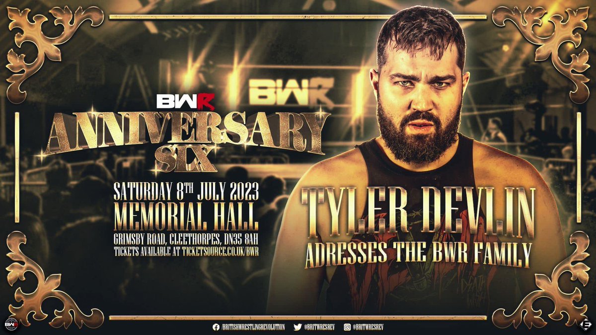JoeScottMFC's tweet photo. Tonight @BritWresRev at Cleethorpes Memorial Hall in Cleethorpes 

#TylerDevlin Addresses The BWR Family https://t.co/BCmTUFvzbS