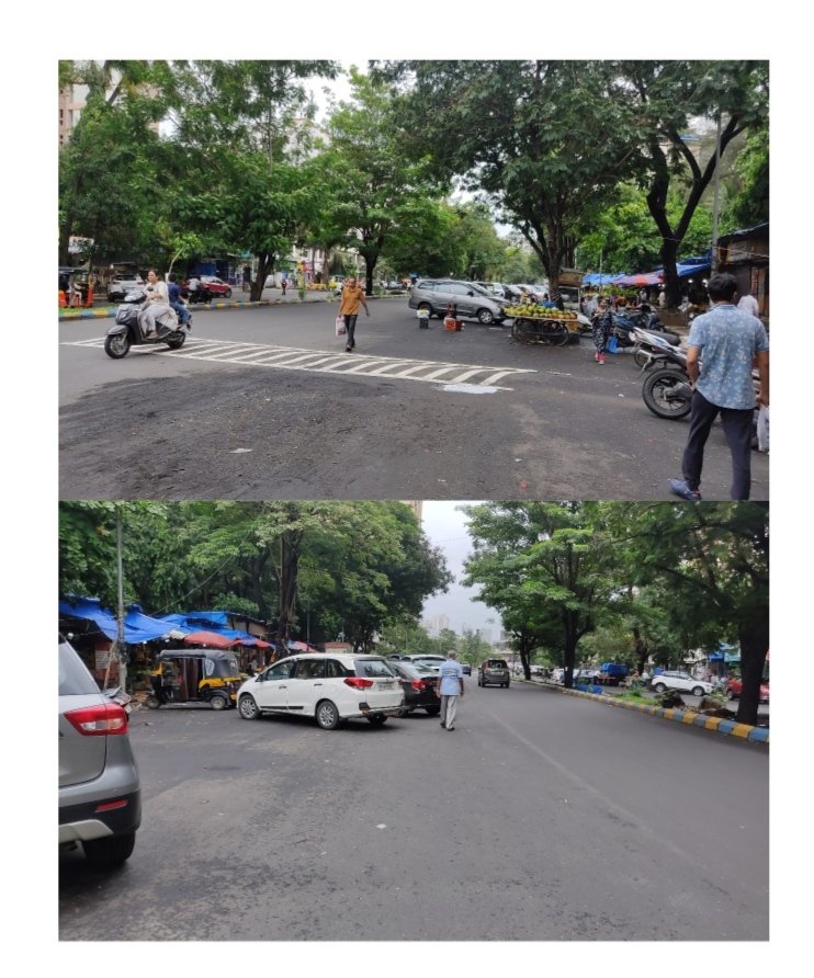 aartikudva's tweet photo. @TMCaTweetAway @ThaneCityPolice 
This is with reference to Waghbil Road, outside the Vijay nagari Main gate. The road width is huge, the vendors have all been placed on the footpath, but still the the space available for vehicular movement on the road is only 25% https://t.co/JhTPKtWzkg