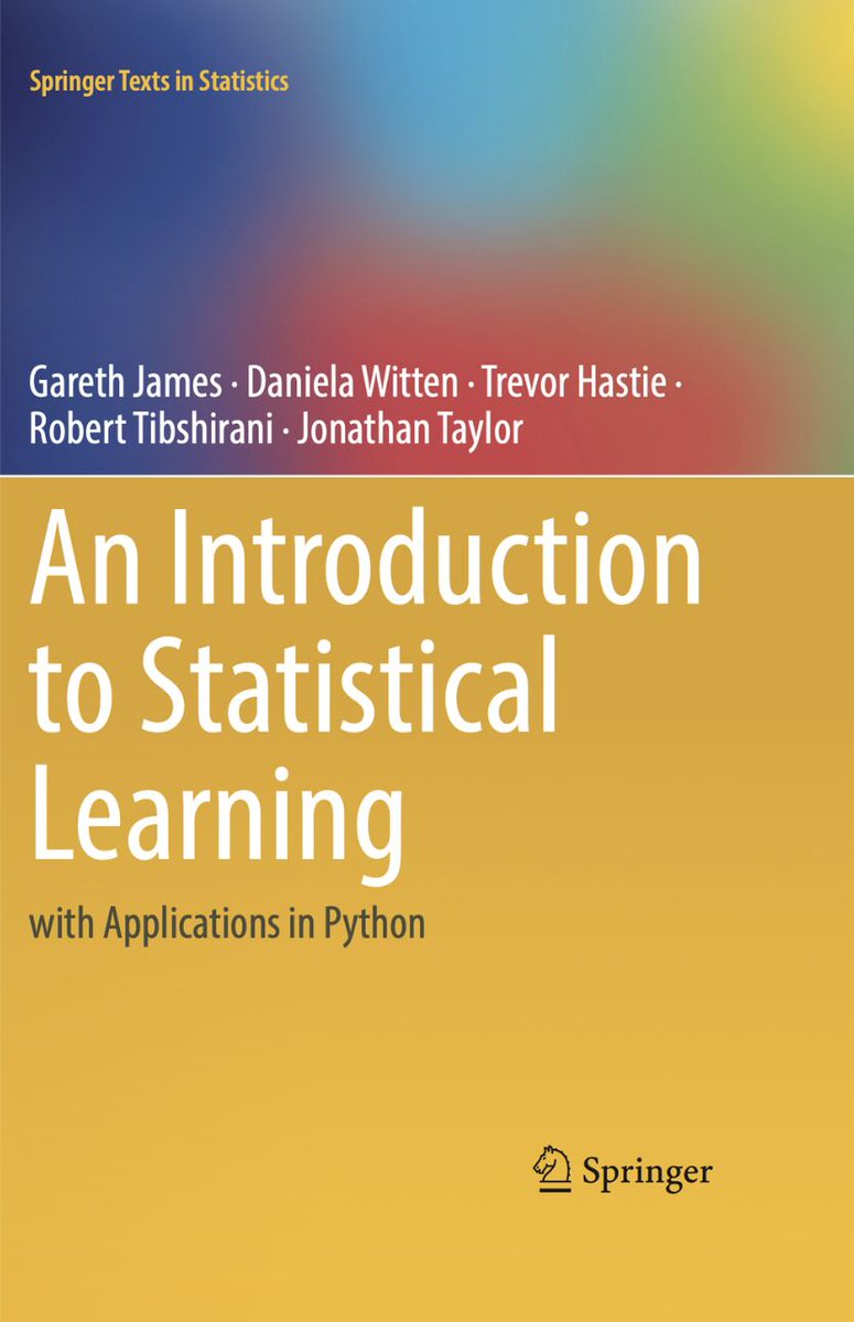 akshay_pachaar's tweet photo. Python version of ISL is out! 🔥

Comprehensive coverage of:
- Regression &amp; classification
- Tree-based methods
- Support vector machines
- Deep learning
- Unsupervised ML

Highly recommended! 🚀

And it's FREE! 🧵👇 https://t.co/706G9NnBAz