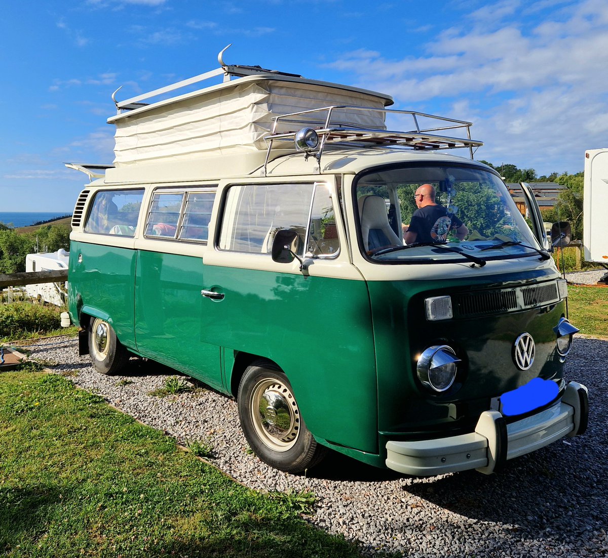 This is 'Totty' 🙂 our Beautiful VW campervan. Only had it 2 weeks.  Love it!  Just been to #Ladrambay
❤️