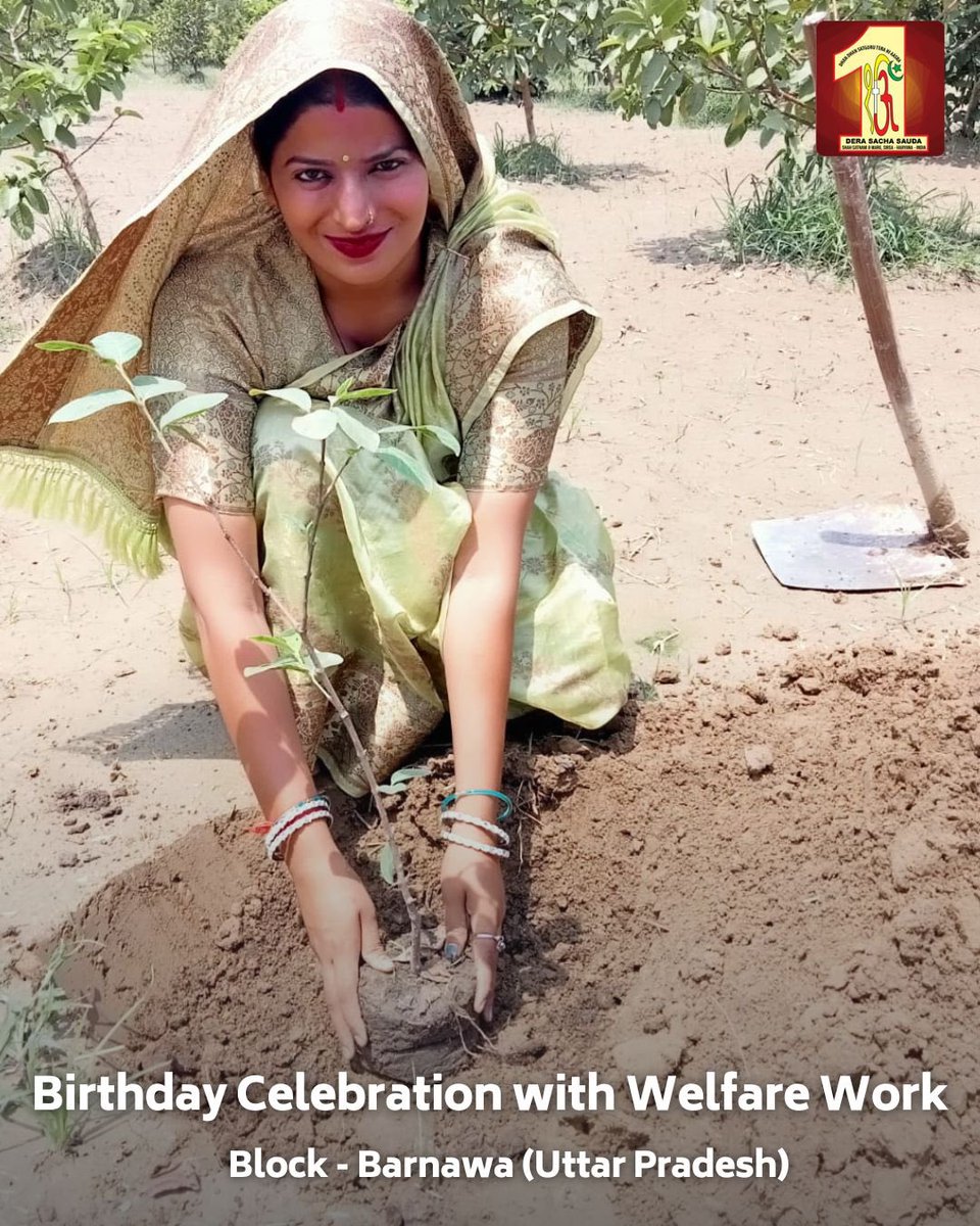DSSNewsUpdates's tweet photo. Birthday celebration turned meaningful by #DeraSachaSauda volunteers! 🎂 Celebrating the special day with tree plantations 🌳 and blood donations 🩸, they've exemplified that true happiness lies in giving back to community. #TreePlantation #BloodDonation #CelebrationWithWelfare https://t.co/SqaMB6YNdS