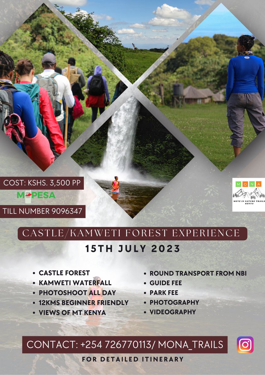 This trip is open to all including fit beginner hikers. Don't forget to pack a dress/suit 😉
#castleforest #kamwetiforest #mtkenya