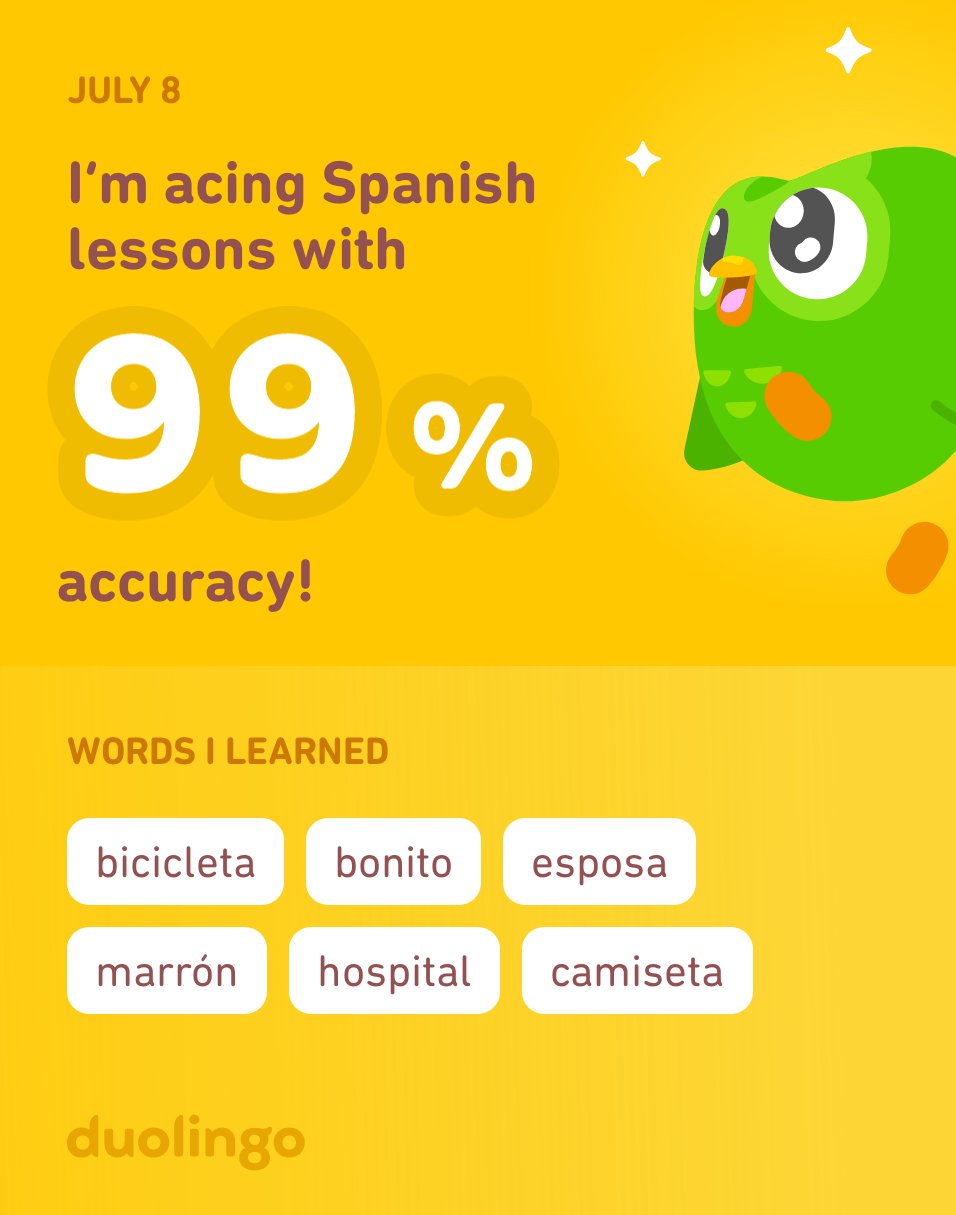 matt bing on Twitter "I’m learning Spanish on Duolingo! It’s free, fun, and effective. https