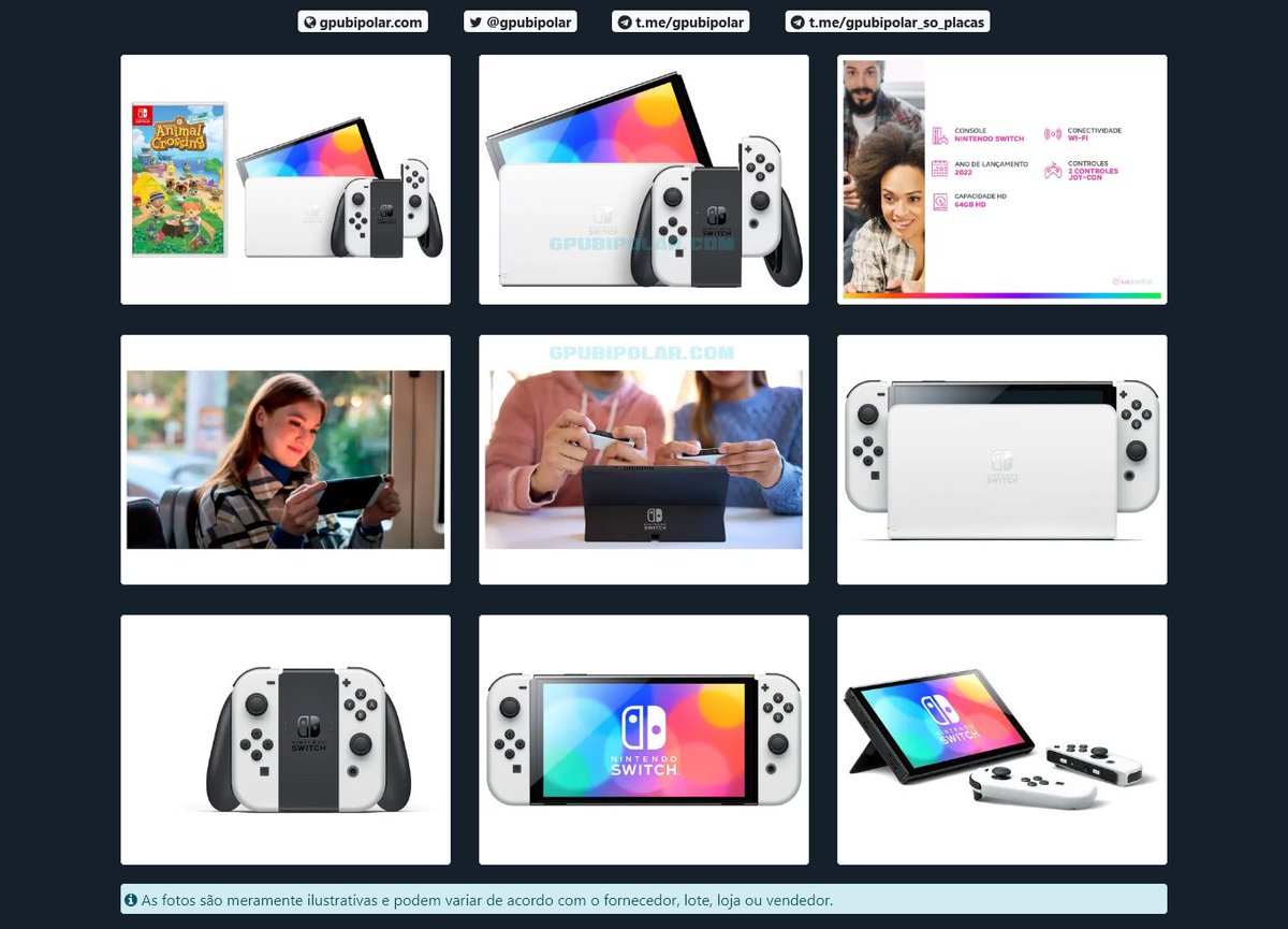consolebipolar's tweet photo. 🌟️ NOVO no monitoramento

🔎 Nintendo Switch OLED 64GB Branco 1 Par de - Controles Joy-Con 7.0” + Animal...

Custando: R$ 2.788,00 à vista
ou 10x de R$ 278,80 (R$ 2.788,00)
🕒 04:48:53(-3 GMT)
🏢🚚 Magalu
🎟️ CUPOM: 40GPUBIPOLAR
🔗 https://t.co/5btFE3jm8t https://t.co/WqwPjUATG8