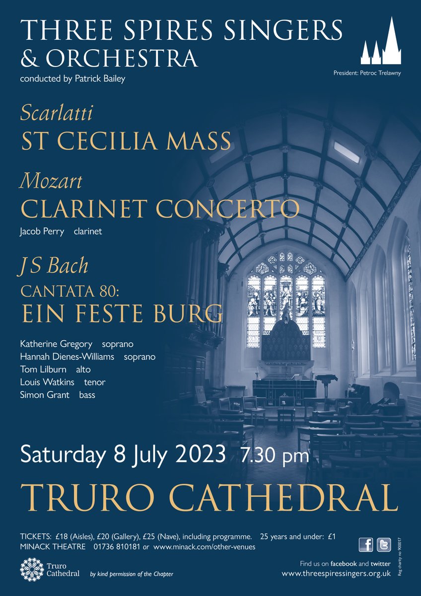 Concert day! Hopefully conductor @PatrickDBailey, singers @KMGsoprano, @hdienessoprano, Tom Lilburn, @louiswa1, Simon Grant, & the TSS Orchestra have all arrived, @JPerryClarinet’s clarinet is nicely warmed up, and we are ready to roll. Tickets on the door if still needed.