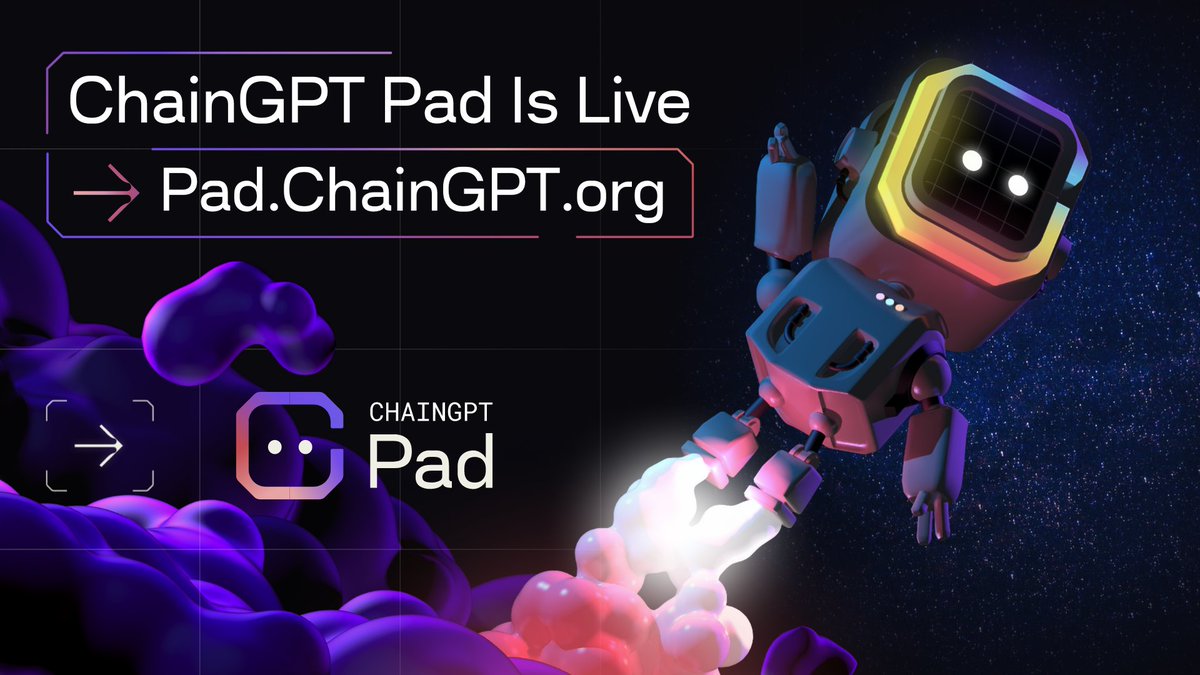 📣 ChainGPT Pad is now live!
👉 Pad.ChainGPT.org

Prepare for IDOs:
🔸 KYC &amp; Sign-Up
🔸 Stake $CGPT
🔸 Unlock a Tier
🔸 Register Interest

Upcoming IDOs:
🌟 DexCheck
🌟 AITech
🌟 TradeTomato

Ready, Set, IDO! 🤩

Learn More 👉 ChainGPT.org/blog/chaingpt-…