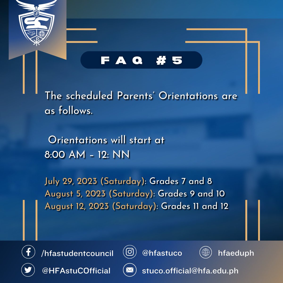 hfastuco's tweet photo. Attention, Familians! 📢

I say, “Can you believe it?” 🗣️ The following academic year is fast approaching! 📚

Hence, prepare yourself and be familiar with the following information for a worry-free first day. See you, Familians! 💙

#beaFamilian
#beBenedictified https://t.co/X083Nx8yr4
