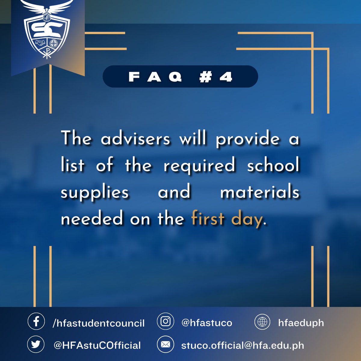 hfastuco's tweet photo. Attention, Familians! 📢

I say, “Can you believe it?” 🗣️ The following academic year is fast approaching! 📚

Hence, prepare yourself and be familiar with the following information for a worry-free first day. See you, Familians! 💙

#beaFamilian
#beBenedictified https://t.co/X083Nx8yr4