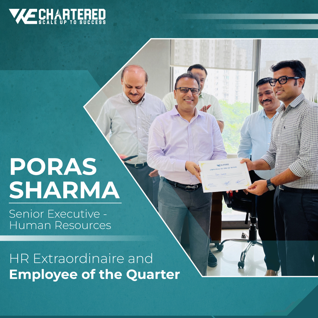 wechartered's tweet photo. We applaud Porus Sharma, a true champion of excellence, as he receives well-deserved recognition as the Employee of the Quarter.
His unwavering commitment, exceptional HR expertise, and dedication have set him apart.
#WEchartered #HRExpert #EmployeeOfTheQuarter https://t.co/HXsFoxCOnC