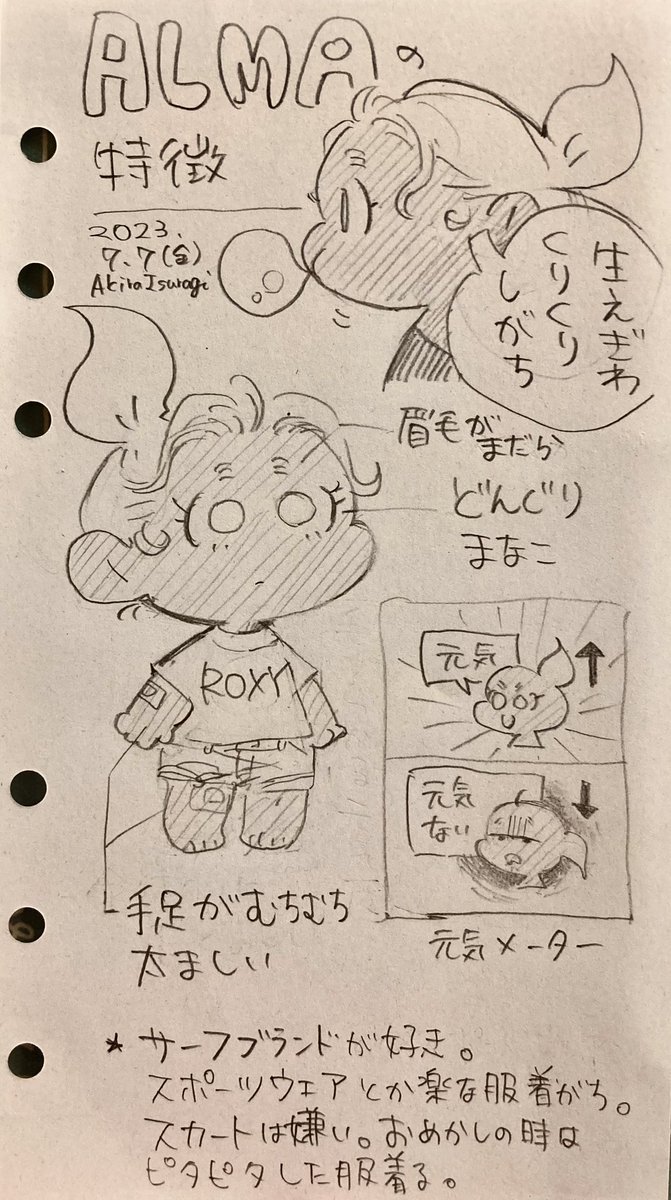 ちびアルマの特徴つめてみた
しっぽ(髪の毛な)の上下で元気度がわかるし
なんならグルグルしてる時はテンション上がってる
#bluehour_sousaku 