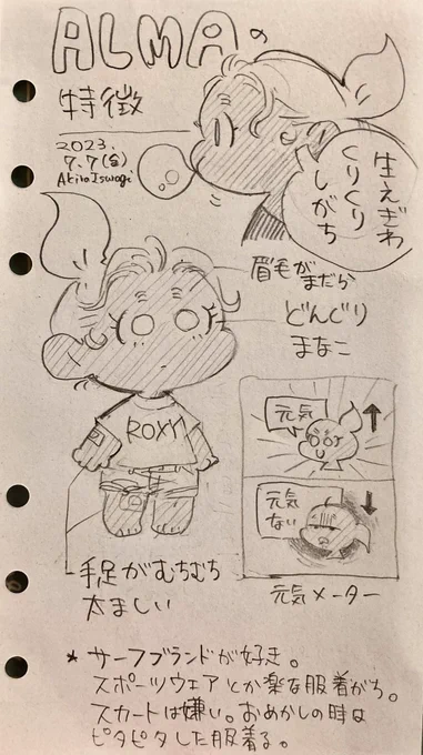 ちびアルマの特徴つめてみた
しっぽ(髪の毛な)の上下で元気度がわかるし
なんならグルグルしてる時はテンション上がってる
#bluehour_sousaku 
