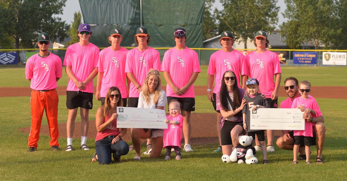 That went well. Pregame inspiration from Bella and Rustyn helped us to a 5-4 W over Medicine Hat. Ethan Murdoch went 3/3 with two doubles and an RBI.