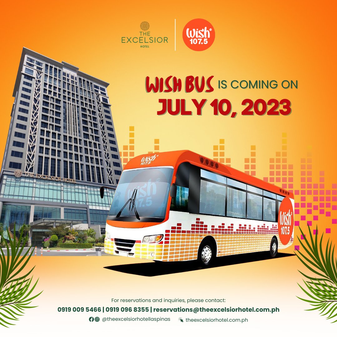 Excelsior_LP's tweet photo. Hello Wishers! Your wish is granted😍 Get ready for a WISH BUS live performance on July 10, 2023 at 4PM. Stay tuned for more exciting updates plus surprises this weekend 🥳

Special thanks to @wish1075 🙏 https://t.co/YugLli1Xpo