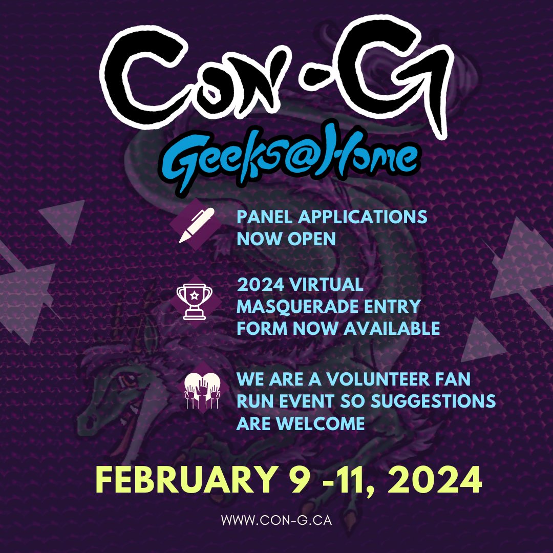 Coming back online February 9-11, 2024!
con-g.ca