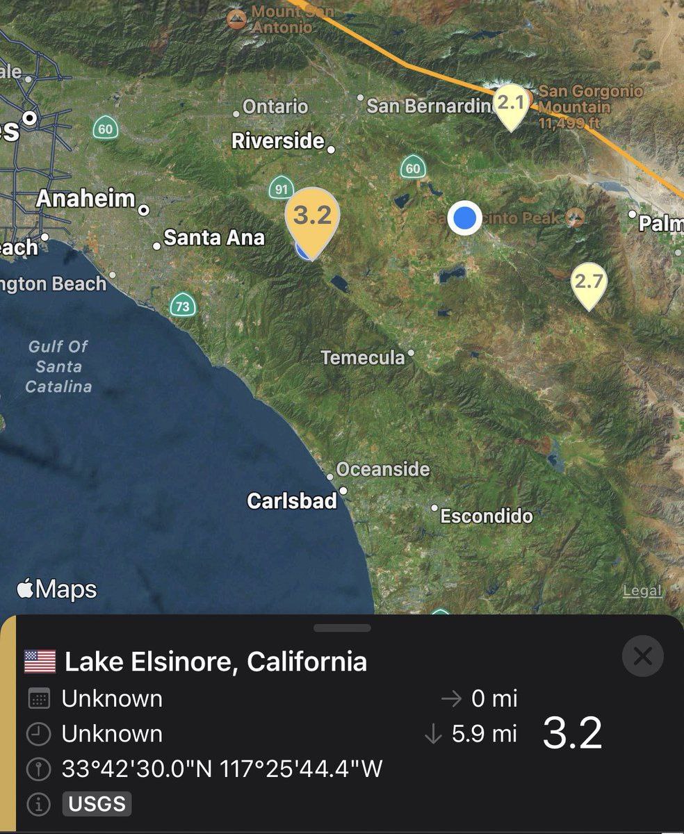 💥🇺🇸 - #Earthquake #LakeElsinore 3.2. 

Alright who felt this?