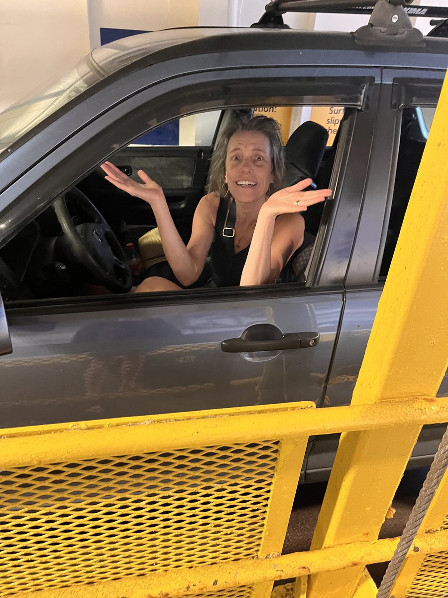 ⁦<a href="/BCFerries/">BC Ferries</a>⁩ how is this ok? There is not enough room for me to get out of my car! #unsafe #uncomfortable #unhappy