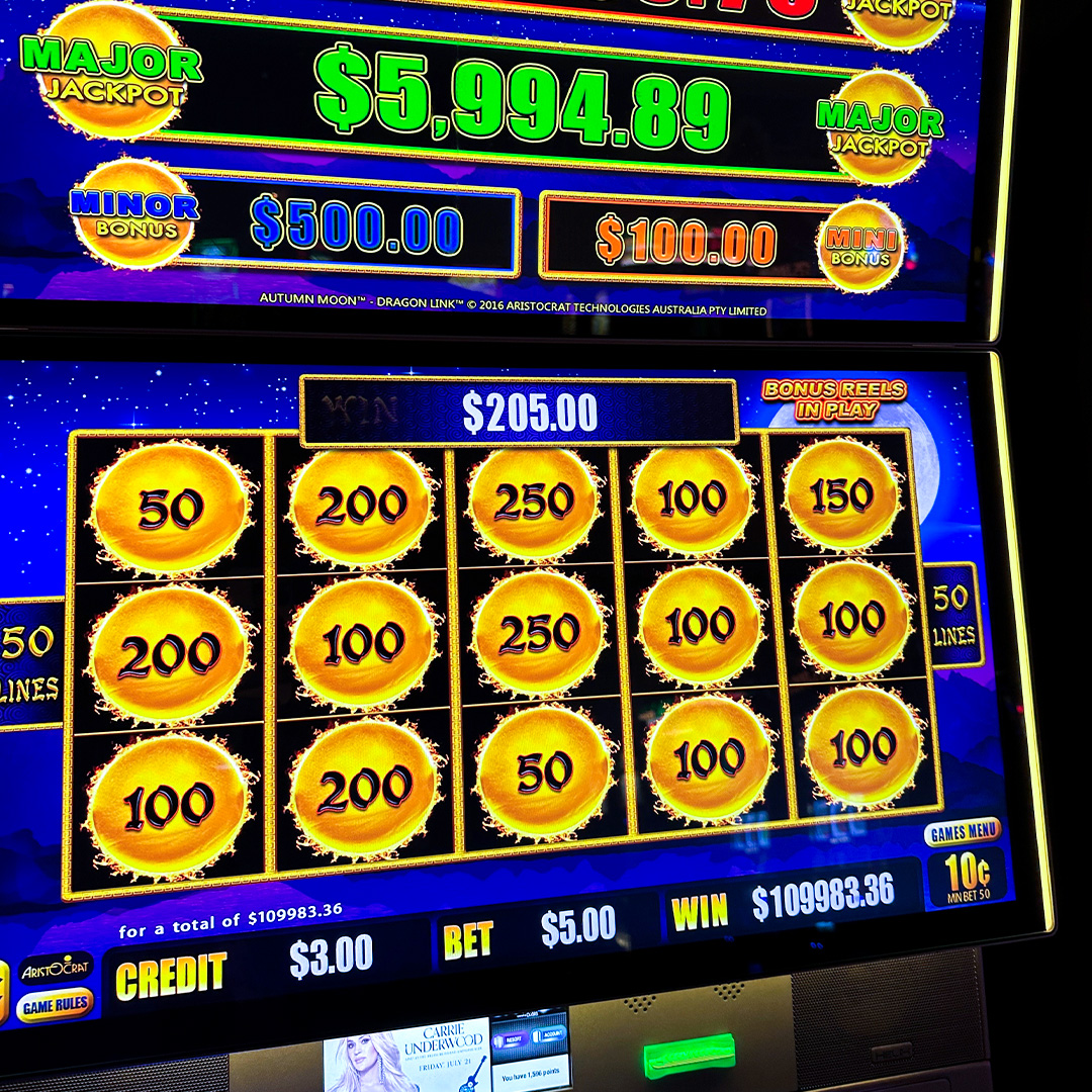 ticasino's tweet photo. #JACKPOT: Congratulations to a lucky winner who won $109,983.36 playing Dragon Link Autumn Moon! Which games are you playing this weekend? 🎰

#DestinationFun #WinBig #Winner #Slots https://t.co/O0MCI4Cqjl