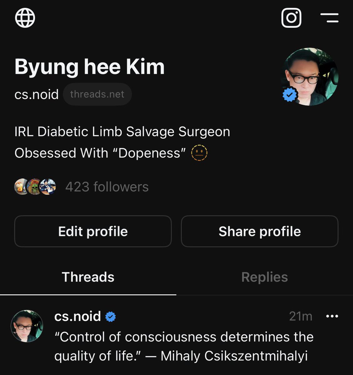 Connect 🧵 with me at #threadapp 🥂