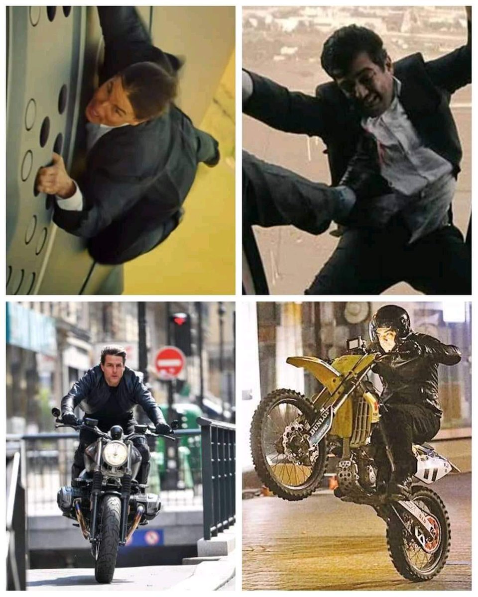 rameshlaus's tweet photo. #AK and @TomCruise - Two stars who do their own risky stunts.. 🔥 https://t.co/Ulxlm9dHvD