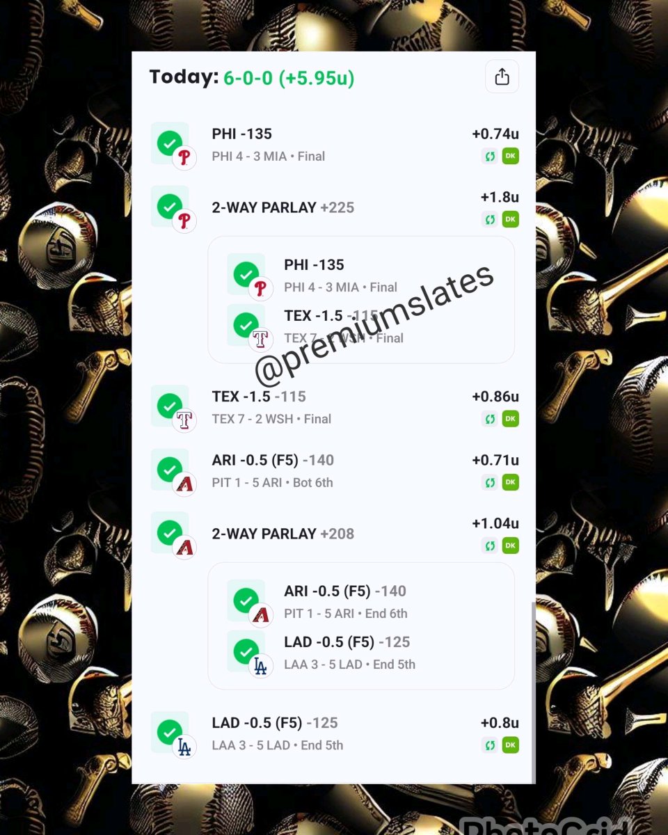PremiumSlates's tweet photo. This is just another day at the office when you have access to all the best picks from the top cappers in the game. Join today so you can get your 💰 right. #cappers #capperspicks #draftkings #fanduel #sportsbook #betmgm #betslips #fdsportsbook #betting https://t.co/uyi8UkglKm