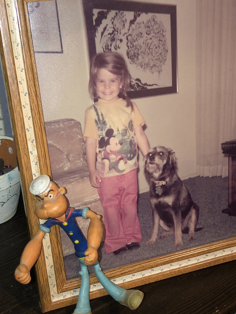 Always start to reminisce in July :).  Jack loved this dog, scruffy.  And sometimes his granddaughter too 😁.  #celebratejackkirby