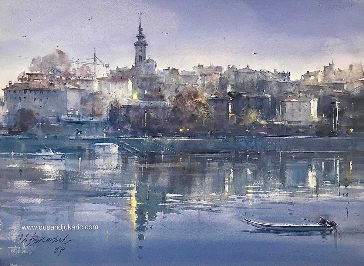 Arteymas_'s tweet photo. “Mañana azul”
Dusan Djukaric, 1971, Acuarela. https://t.co/UMIsob8yCV