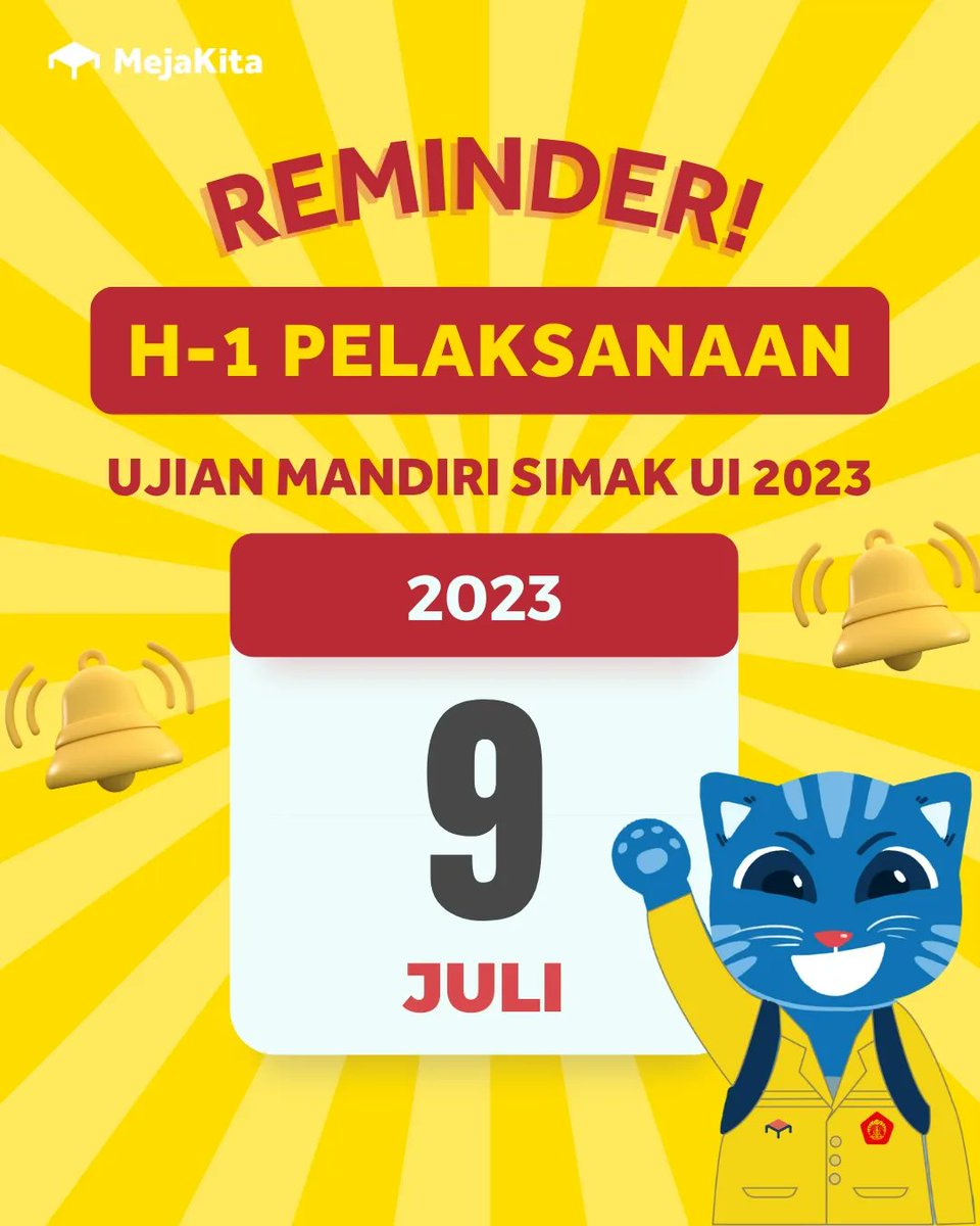 mejakita's tweet image. 📢 H-1 SIMAK UI 2023! KAPAN LAGI LOLOS SIMAK UI SEHARGA BAKSO 1 PORSI! 🚨🎓

GAWAT! SIMAK UI UDAH H-1 BANGET BURUAN AMBIL TIKET AUTO LOLOS SIMAK UI NYA! 😻🤩

60.000 ❌
20.000 ✅

KEBURU DISKONNYA HABIS -&amp;gt; bit.ly/SIMAKUIMejaKit… 🎓

#simak #simakui #simakui2023