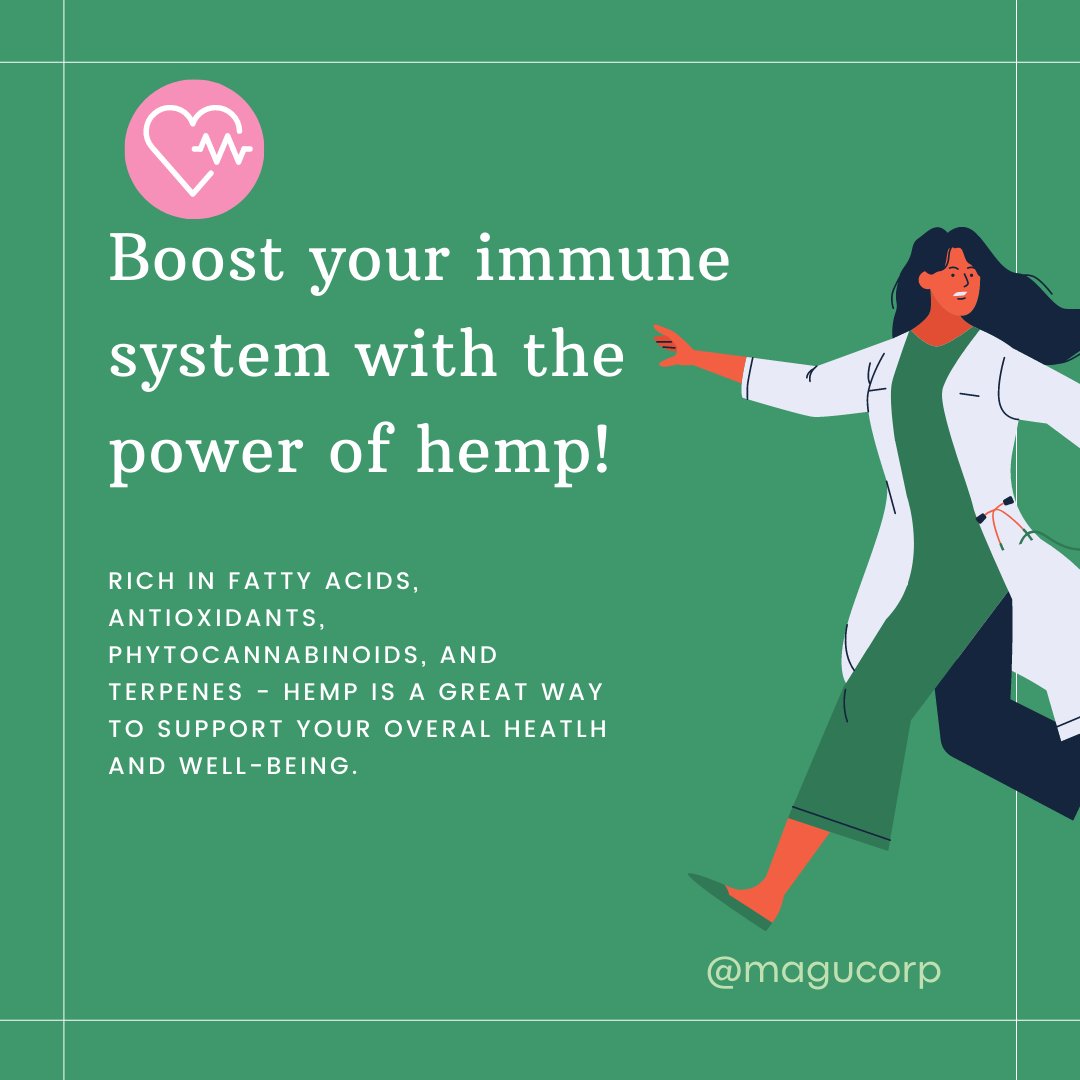 magucorp's tweet photo. Harness the health benefits of hemp and feel better in your everyday life! 💪#Hemp #HealthAndWellness https://t.co/ORbKVnqWzD