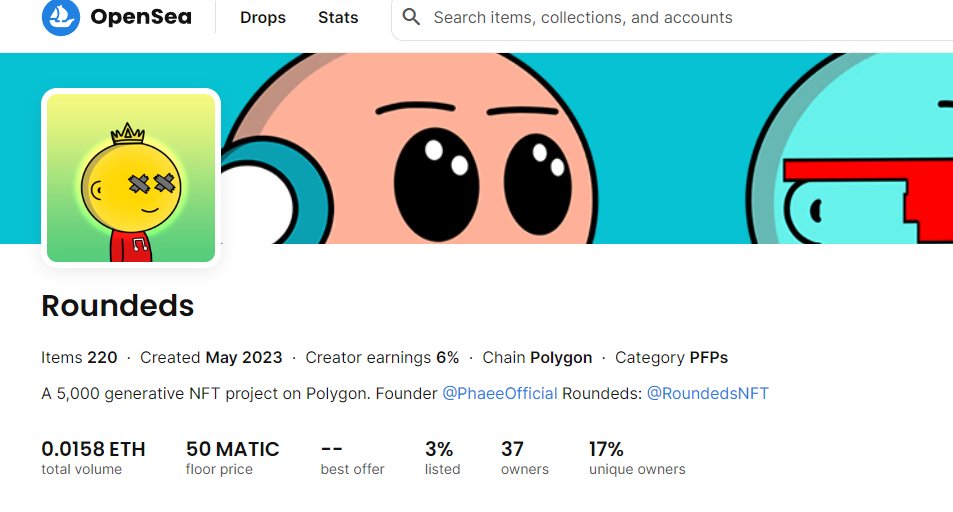 PhaeGaming's tweet photo. I took some time away from my project @RoundedsNFT due to some personal problems I come back to see the floor at 50 $MATIC and we aren't fully minted imagine when #Roundeds get full minted!

Get yours for only 8 $MATIC here: https://t.co/83K9K6uN8g

#NFTs #NFTCommunity #Polygon https://t.co/OfhXxmpmcr