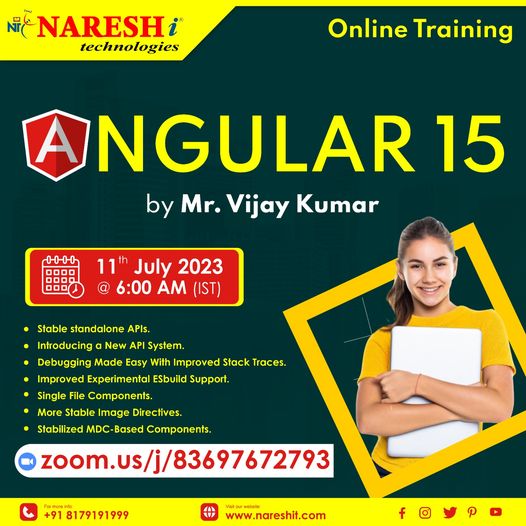 PrassannaPr's tweet image. 🛑 Free Demo 🛑
✍️Enroll Now: bit.ly/3K77Rcb
👉Attend Free Online Demo On Angular 15 by Mr. Vijay Kumar.
📅Demo On: 11th July @ 06:00 AM (IST)
#Angular13 #webdevelopment #learning #onlinetraining #education #software