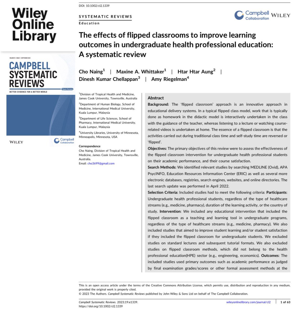 Dinesh_Kumar78's tweet photo. The effects of flipped classrooms to improve learning: A systematic review https://t.co/CTcmbkltB1 @CampbellReviews @Dinesh_Kumar78 @imu_pharmacy @IMUMalaysia @ScienceCommuni2 #FlippedClass #Education https://t.co/SWaJR2ucPB