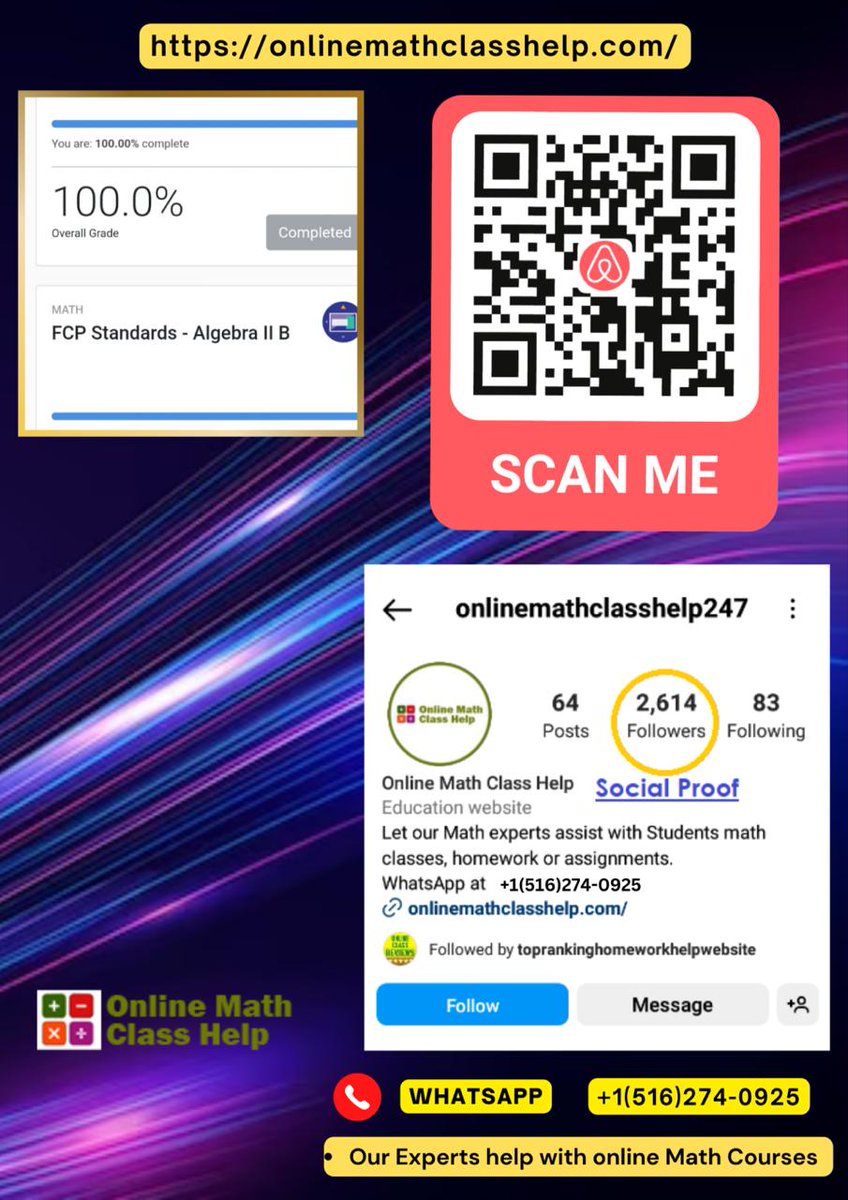 SteveJolly117's tweet photo. @Spaceball_One @Spaceball_One At ONLINEMATHCLASSHELP, our experts will help you ace your math class grades , guaranteed. We're experienced with all Math platforms &amp; offer payment plans. Contact us today and get your desired Grades ! https://t.co/NF4rlSGLMW