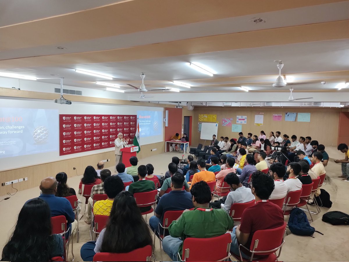 chitti_1729's tweet photo. We have the privilege of hosting Dr @RajivKumar1 and Shri @RaviPokharna . They are here to interact with the delegates of #PBC on an important topic, "Bharat @ 100" 

#BeandMake #PolicyBootCamp23 

@shobweet @SahilAgg92 @RishihoodUni https://t.co/irur3EU4CC