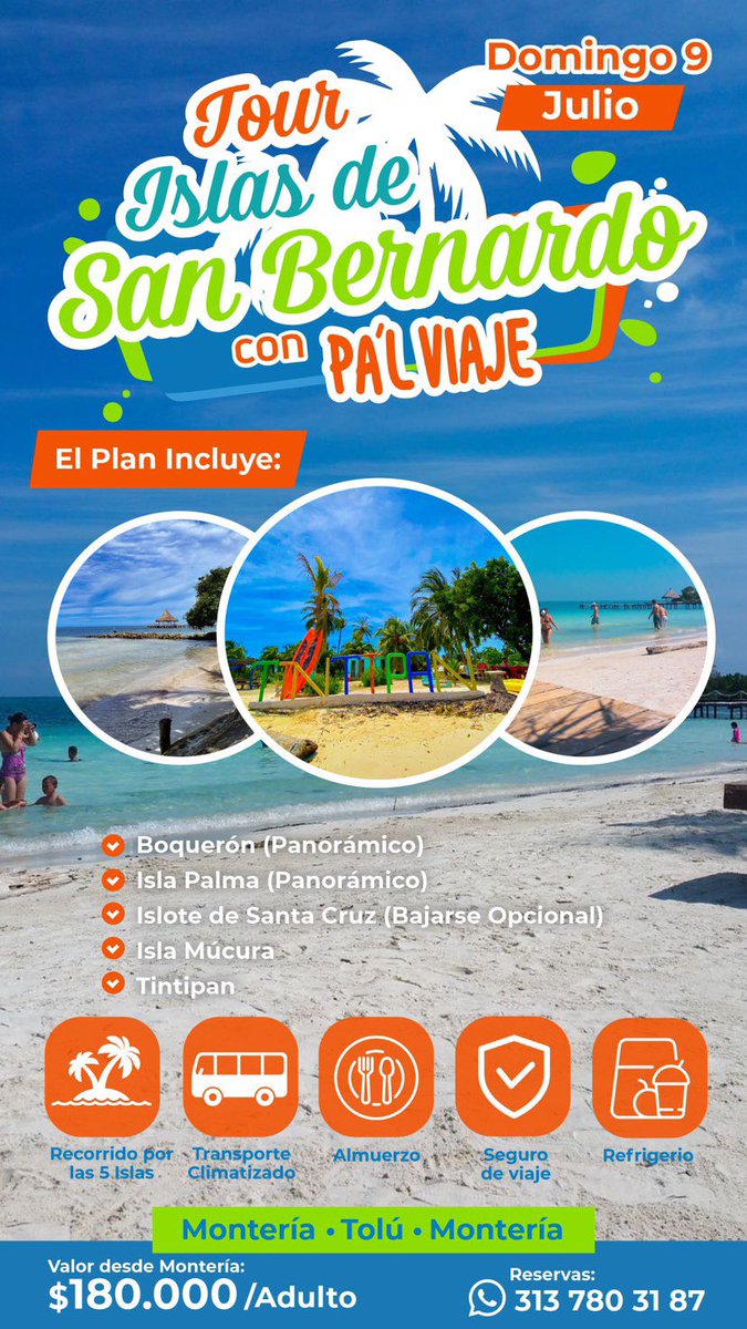 Cuáles son sus planes de fin de semana ???? 
Nosotros por aquí les dejamos dos para el domingo 👇 
- Domingo pasadía a Islas con PalViaje
- Domingo pasadía en Tierralta con Sinú Travel