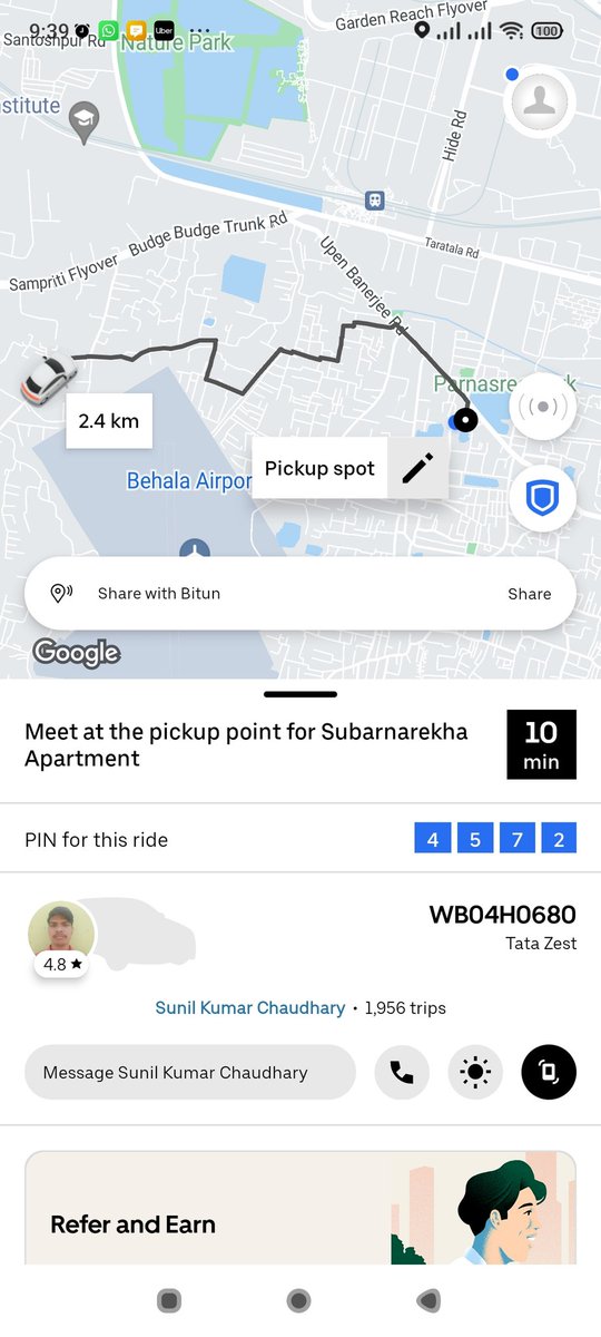 hbkalekhya's tweet photo. @Uber_India @Uber_Support I booked a cab WB04H0680. The cab driver started asked questioning where to go what is the amount showing he told he needs 250 instead of 169. Also asked for "case" so urge @KolkataPolice also to get his wish fulfilled. Below are screenshots https://t.co/OSK7qLIQSM