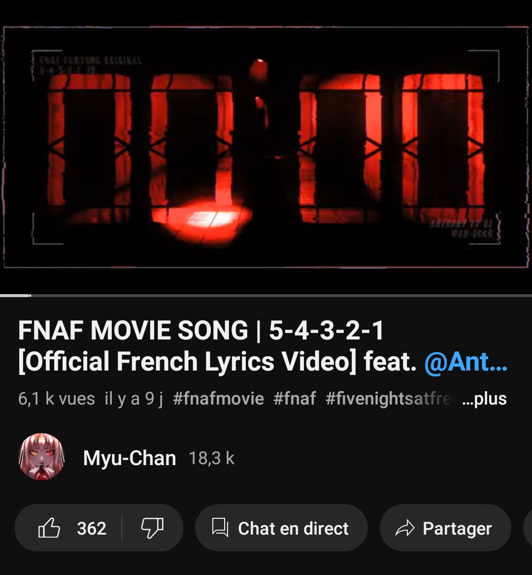 Myuchan11's tweet photo. Merci beaucoup pour votre soutien sur la musique originale FNAF ! :)
(Oui c'est beaucoup pour une musique originale chez moi)

Elle est dispo partout si jamais !
Feat. @templederos

#FNAF #FNAFMOVIE #FreddyFazbear #Spotify #YouTube #music #originalmusic https://t.co/pw0Fjbt7dV