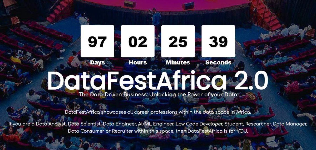 MubarDauda's tweet photo. Another Day telling you to kill that reason of you not coming to #DataFestAfrica2023 #97Daystogo #DFA2023 https://t.co/1b7q9ow0ku
