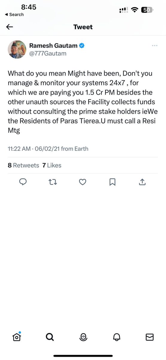 <a href="/777Gautam/">Ramesh Gautam</a> Sir Plz apna tweet dekhiye and then compare PTAOA with Paras Facility. 

Kya difference hai? Kya aapne GBM ke through Charges approve keraye. 

Residents k bina consult kiye new charges? Jabki wahi main stakeholders hai Society ke.